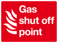 Gas shut off point sign MJN Safety Signs Ltd