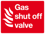 Gas shut off valve sign MJN Safety Signs Ltd