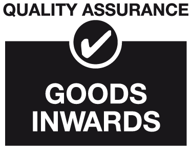 Goods inwards quality assurance sign MJN Safety Signs Ltd