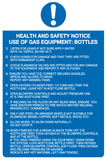 Health and Safety notice use of gas equipment: bottles MJN Safety Signs Ltd