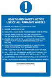 Health and Safety notice using of all abrasive wheels sign MJN Safety Signs Ltd
