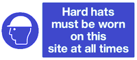 Hard hats must be worn on this site at all times sign MJN Safety Signs Ltd