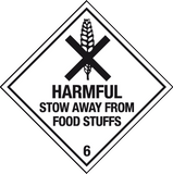 Harmful Stow away from food stuffs label MJN Safety Signs Ltd