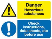 Hazardous substances Check instructions, data sheets,etc before use MJN Safety Signs Ltd