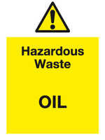 Hazardous waste Oil sign MJN Safety Signs Ltd