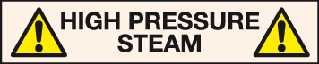 High Pressure Steam pipeline label MJN Safety Signs Ltd