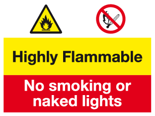 Highly Flammable sign MJN Safety Signs Ltd