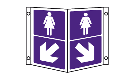 Ladies directional projecting door sign MJN Safety Signs Ltd