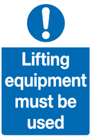 Lifting equipment must be used sign MJN Safety Signs Ltd