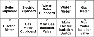Landlord service and equipment tags/signs - pack of 10 MJN Safety Signs Ltd