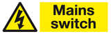Mains switch sign MJN Safety Signs Ltd