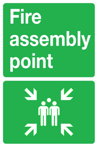 Metal flat fix / Post fixing signs Fire assembly point MJN Safety Signs Ltd