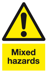 Mixed hazards sign MJN Safety Signs Ltd