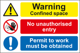 Danger confirmed space Permit to enter required sign MJN Safety Signs Ltd