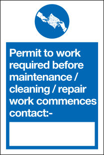 Permit required before maintenance work commences sign - safety signs ...