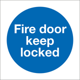 Fire door keep locked sign MJN Safety Signs Ltd