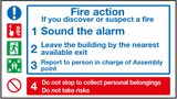 Fire action horizontal ID sign MJN Safety Signs Ltd