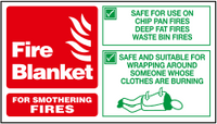 Fire blanket horizontal ID sign MJN Safety Signs Ltd