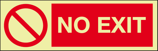 No exit photoluminescent sign MJN Safety Signs Ltd