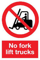 No fork lift trucks sign MJN Safety Signs Ltd