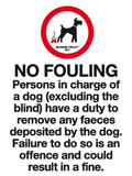 No fouling rule maximum penalty £500 sign MJN Safety Signs Ltd