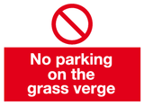 No parking on the grass verge sign MJN Safety Signs Ltd