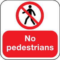 No pedestrians floor graphic sign MJN Safety Signs Ltd