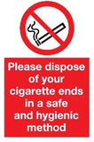No smoking prohibition dispose sign MJN Safety Signs Ltd