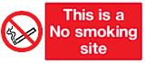 This is a No smoking site PAM sign MJN Safety Signs Ltd