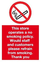 No Smoking Policy Sign MJN Safety Signs Ltd