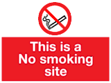 This is a No smoking site sign MJN Safety Signs Ltd