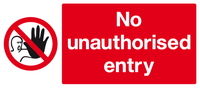 No unauthorised entry PAM sign MJN Safety Signs Ltd