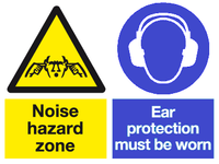 Noise Hazard zone Ear protection must be worn sign MJN Safety Signs Ltd