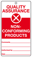 Quality Assurance Non-conforming products Tie-tag MJN Safety Signs Ltd
