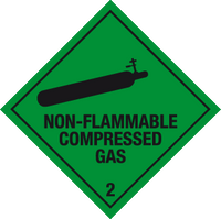Non-flammable compressed gas label MJN Safety Signs Ltd