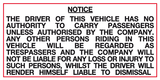 Driver no authority to carry passenger - authorised by company MJN Safety Signs Ltd