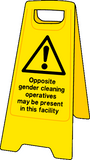 Double sided plastic floor stand Opposite gender cleaning operatives MJN Safety Signs Ltd