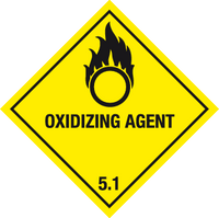 Oxidising agent label MJN Safety Signs Ltd