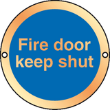 Prestige Anodized gold Fire Door Keep shut sign MJN Safety Signs Ltd