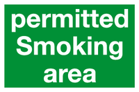 Permitted Smoking area sign MJN Safety Signs Ltd
