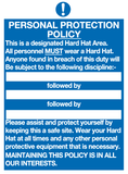 Personal protection policy sign MJN Safety Signs Ltd