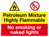 Petroleum Mixture Highly Flammable sign MJN Safety Signs Ltd