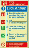 Fire action notice with fire extinguisher MJN Safety Signs Ltd