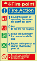 Fire action notice with fire point MJN Safety Signs Ltd