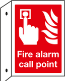Fire alarm call point Double sided projecting sign MJN Safety Signs Ltd
