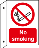 No smoking Double sided projecting sign MJN Safety Signs Ltd