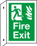 Fire exit Double sided projecting sign MJN Safety Signs Ltd