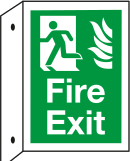 Fire Exit Protjection Signs Fire exit Double sided projecting sign- MJN Safety Signs Ltd