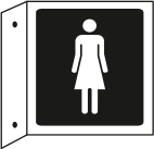 Ladies Toilets Double sided projecting sign MJN Safety Signs Ltd