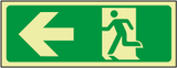 Exit left sign - no words - photoluminescent sign MJN Safety Signs Ltd
